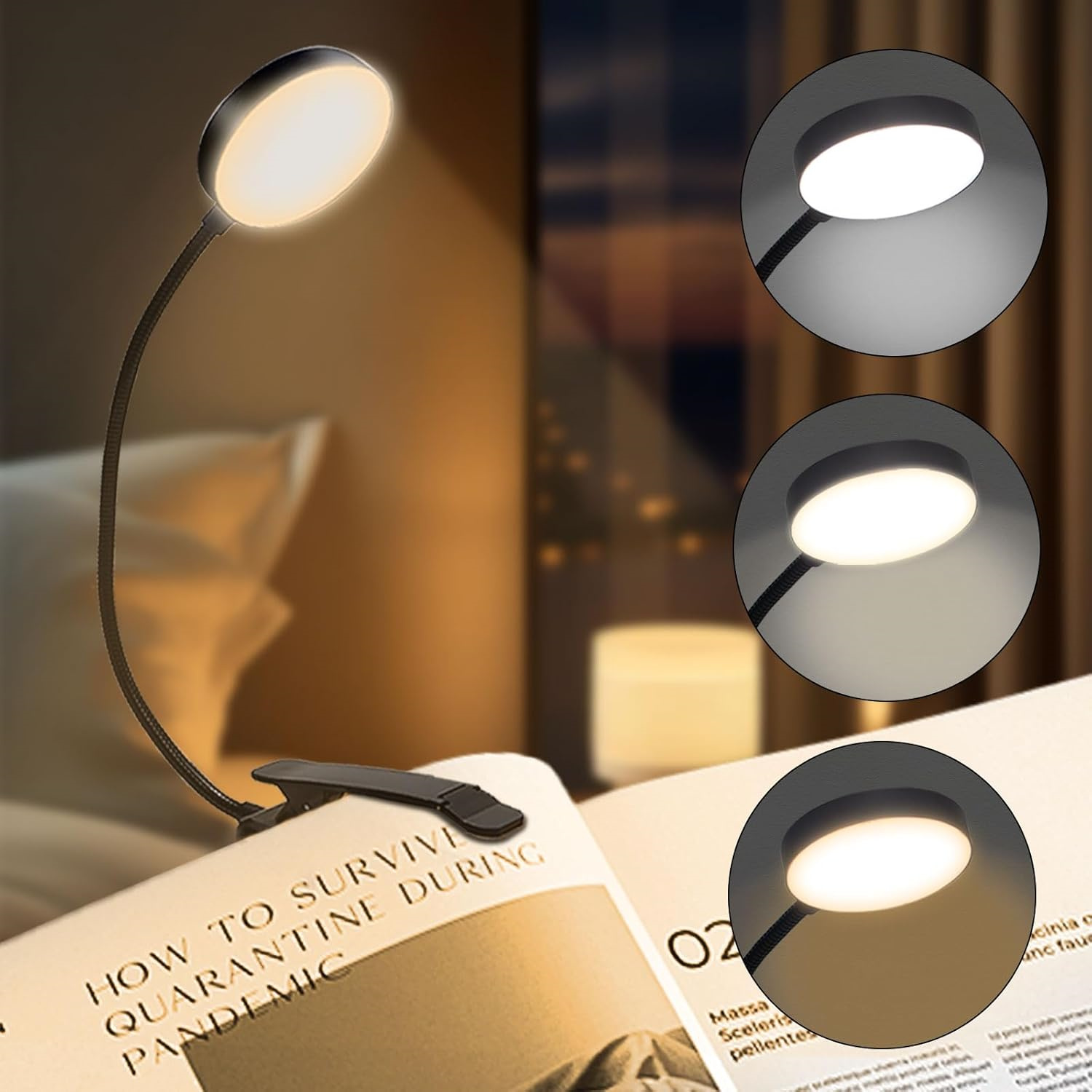 Book Light Flexible - Luz de Leitura USB Recarregável em