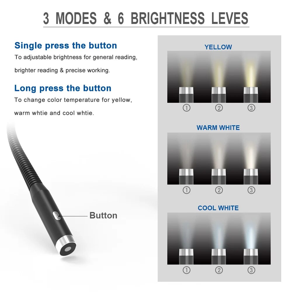 Pescoço luz de leitura luzes d - Book Light Flexible avaliação e preço
