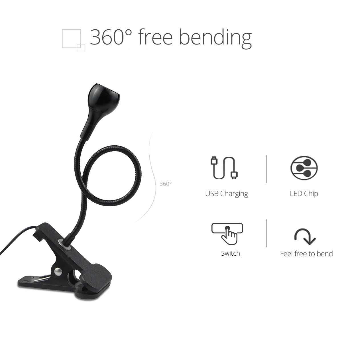 Luz de leitura com clipe, alim - Book Light Flexible avaliação e preço