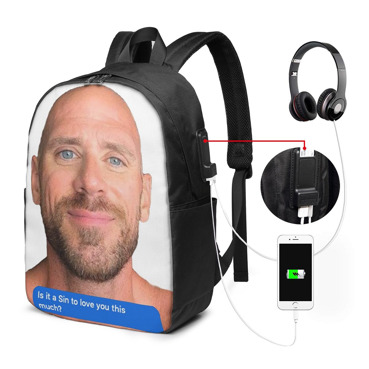 Mochila Johnny Sins Flirty Tex - Travel Accessories For Men avaliação e preço